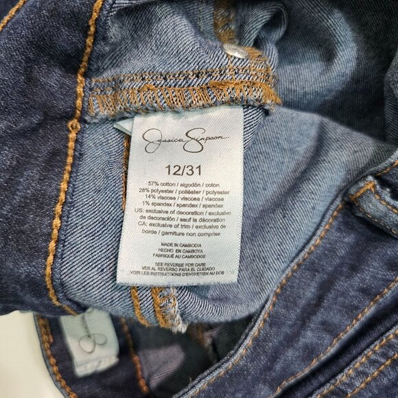 Upcycled Blue Denim Jeans Bohemian Maxi Skirt Sz 12 Hand Sewn With Floral Panels - Picture 11 of 12